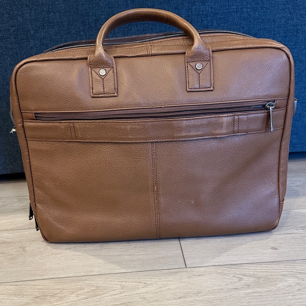 Samsonite Tan Leather Briefcase - Picture 3 of 10